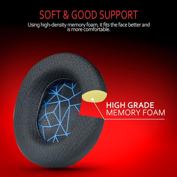 Krone Kalpasmos Arctis 7 이어 패드 SteelSeries Arctis 1 Pro 3 5 7 7+ 7p 7X 9 프라임 용 통기성 패브릭 교체 이어 패드 모든 모델 무선 헤드셋 블루