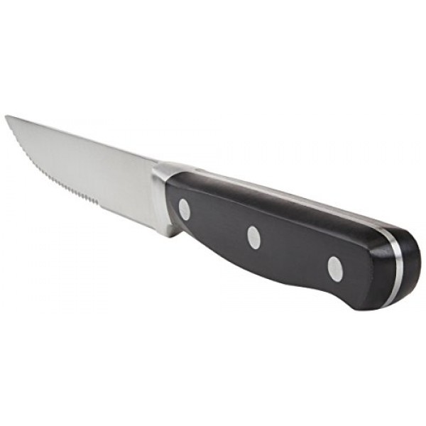 Amazon Basics 8피스 주방 스테이크 나이프 세트, 블랙