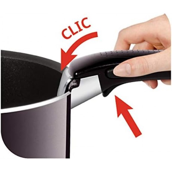 테팔 L99330 인제니오 분리형 손잡이 | 열 플라스틱; 특허 받은 정착 시스템 | 안전 | 최대 10kg | 한 손 조작 | 검은색