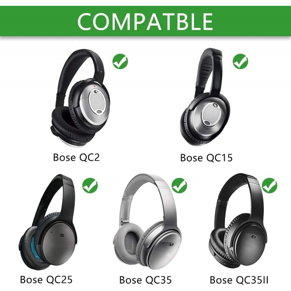 Bose QuietComfort 35 II, QC35, QuietComfort 25, QC25, QuietComfort 15, QC15 헤드폰용 Geekria 일회용 헤드밴드 커버/벨크로, 흰색, 100개 팩