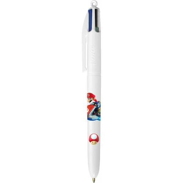 BIC Mario Kart 개폐식 볼펜 미디엄 포인트(1.0mm) 모듬 장식 팩 3개