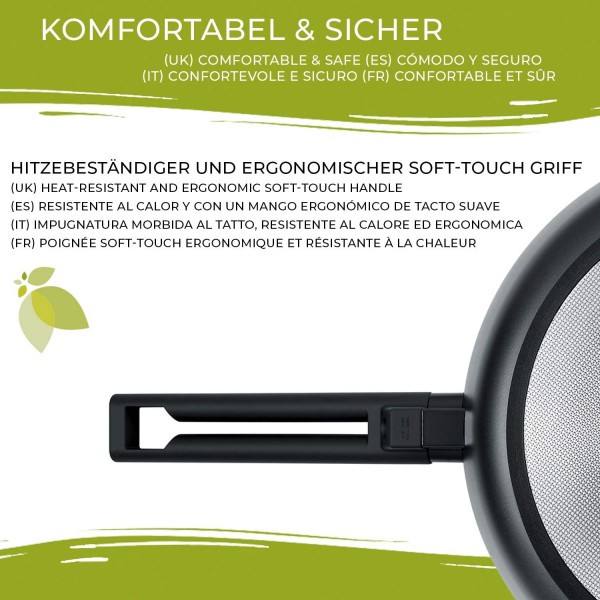 Berndes Smart 28 cm 013317 프라이팬 Starter Alu Induction b.Nature, 긁힘 방지 석영 코팅 팬, 인덕션에 적합, 28 cm, 알루미늄, 흰색 28 cm 프라이팬