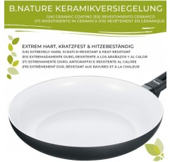 Berndes Smart 28 cm 013317 프라이팬 Starter Alu Induction b.Nature, 긁힘 방지 석영 코팅 팬, 인덕션에 적합, 28 cm, 알루미늄, 흰색 28 cm 프라이팬