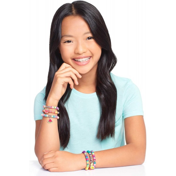 Make It Real Heishi 우정 목걸이와 팔찌 비즈 보관 케이스 포함 - 소녀를 위한 보석 세트 - 어린이를 위한 예술 및 공예