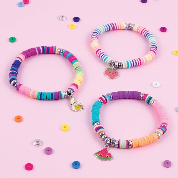 Make It Real Heishi 우정 목걸이와 팔찌 비즈 보관 케이스 포함 - 소녀를 위한 보석 세트 - 어린이를 위한 예술 및 공예