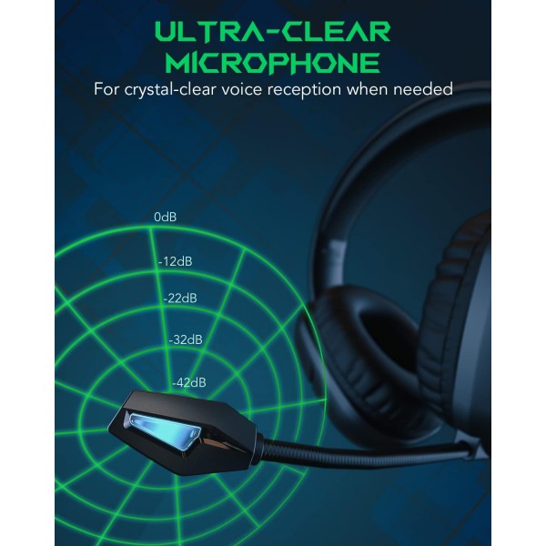 PC PS4 PS5 Xbox Nintendo 스위치용 Black Shark 게임용 헤드셋, RGB 조명이 있는 유선 헤드폰, 울트라 클리어 마이크, 게이머용 소음 차단 헤드폰 블랙