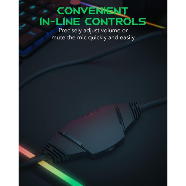 PC PS4 PS5 Xbox Nintendo 스위치용 Black Shark 게임용 헤드셋, RGB 조명이 있는 유선 헤드폰, 울트라 클리어 마이크, 게이머용 소음 차단 헤드폰 블랙