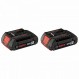 BOSCH BAT612-2PK 18V 리튬 이온 2Ah 표준 전원 배터리, 2팩