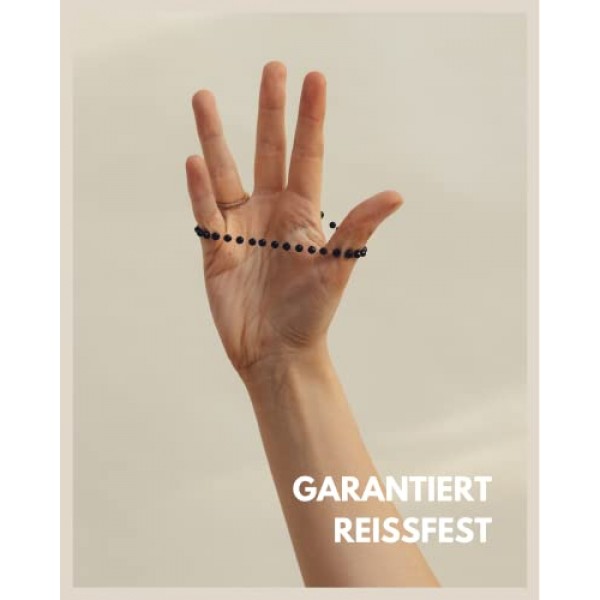 GD GOOD.designs EST. 2015 천연석과 925 실버 진주가 포함된 여성용 진주 팔찌, 면처리된 4mm 보석 비즈로 제작된 천연석 팔찌 - 선물 가방 포함