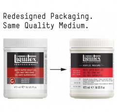 아크릴 페인트용 Liquitex 5816 프로페셔널 매트 엑스트라 헤비 젤 미디엄, 높은 포인트와 날카로운 붓 자국 및 칼자국을 잡을 수 있음 - 16온스 매트 매트 엑스트라 헤비 