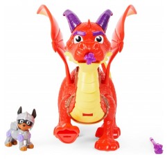PAW PATROL, Rescue Knights Sparks the dragon action figure with play figure Claw, 장난감은 3세 이상 어린이에게 적합합니다.