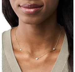 Fossil Sutton JF03942710 여성용 목걸이 길이 406.4mm + 50.8mm 너비 6.4mm 골드 스테인레스 스틸 목걸이, 스테인레스 스틸, 보석 없음