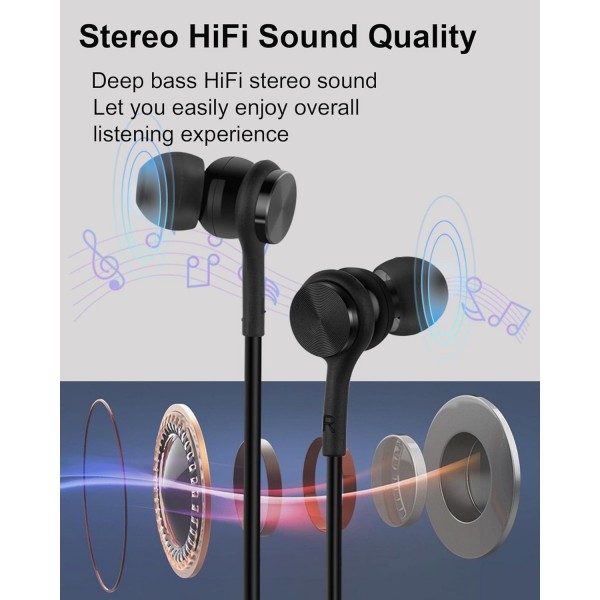 삼성 Galaxy S23 S22 Ultra S21 S20 FE A53용 Hoyromany USB C 헤드폰, Huawei P40 P30 Pro, Google Pixel, Xiaomi, Oneplus용 와이어 및 마이크가 있는 귀 유형 C 헤드폰에 자기