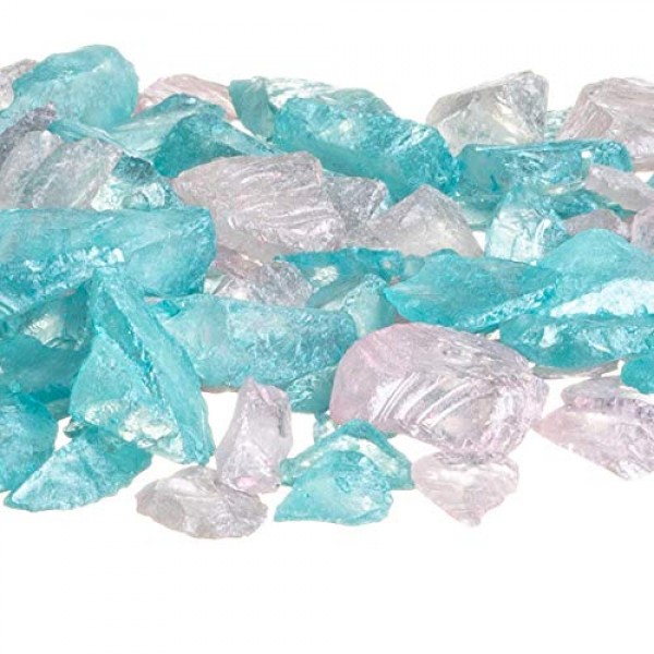바다 유리 칩 | 컬러 바다 유리 칩 | 라이트 핑크와 아쿠아 | 공예품과 장식용 10온스 벌크 진주 바다 유리 조각 | 게다가 Joseph Rains의 무료 해상 전자책