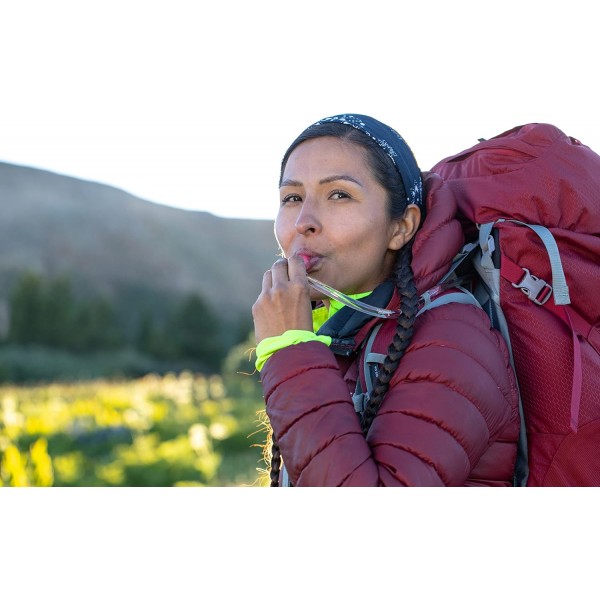 Osprey Rook 65 남성용 통풍식 배낭 여행 팩 - 블랙(O/S) & Osprey Hydraulics 3L 수화 저장통 - 블루