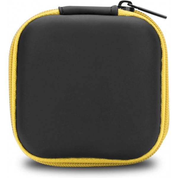 노란색 Cadorabo 헤드폰 보관함 - 메쉬 수납공간과 헤드셋, 인이어 헤드폰 등을 보관할 수 있는 지퍼가 있는 치수 안정성이 뛰어난 사각형의 견고한 가방 - 케이스 커버 