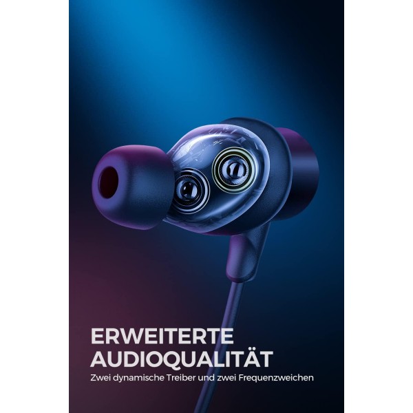 SoundPEATS Force Pro 듀얼 다이내믹 드라이버 블루투스 헤드폰 무선 넥밴드 크로스오버 이어버드 APTX HD 오디오 내장 마이크 22시간 재생 스포츠 헤드폰