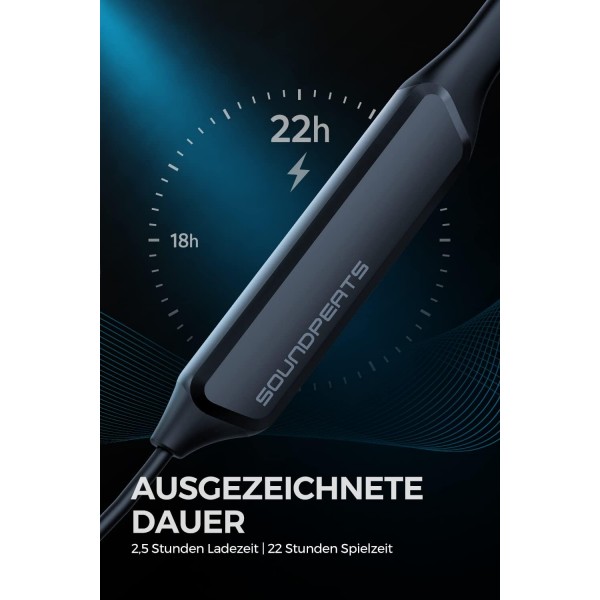 SoundPEATS Force Pro 듀얼 다이내믹 드라이버 블루투스 헤드폰 무선 넥밴드 크로스오버 이어버드 APTX HD 오디오 내장 마이크 22시간 재생 스포츠 헤드폰