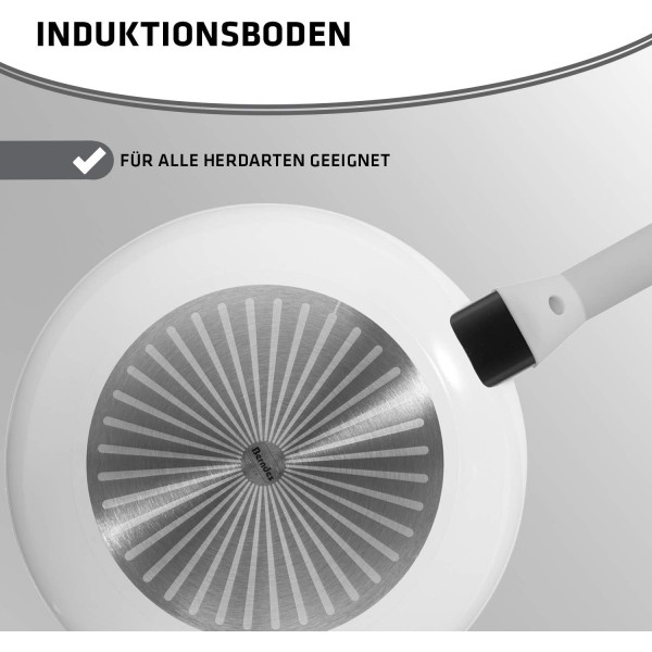 Berndes Veggie White 인덕션 프라이팬 28 cm 079748 l 논스틱 세라믹으로 된 참신함 l 매우 내열성 및 견고한 팬 l 인덕션