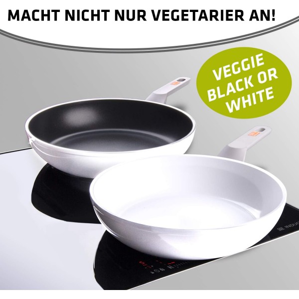 Berndes Veggie White 인덕션 프라이팬 28 cm 079748 l 논스틱 세라믹으로 된 참신함 l 매우 내열성 및 견고한 팬 l 인덕션