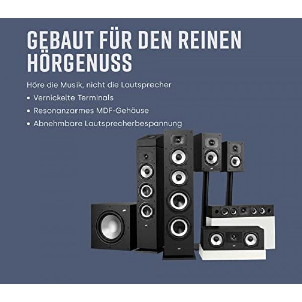 Polk Audio Monitor XT35 슬림 센터 스피커, 고해상도 인증, Dolby Atmos 및 DTS:X 호환(피스), 블랙