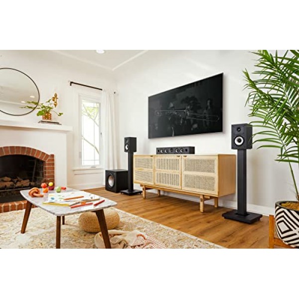 Polk Audio Monitor XT35 슬림 센터 스피커, 고해상도 인증, Dolby Atmos 및 DTS:X 호환(피스), 블랙