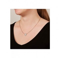 Fossil 여성용 스테인리스 스틸 목걸이, 글리터 디스크 포함