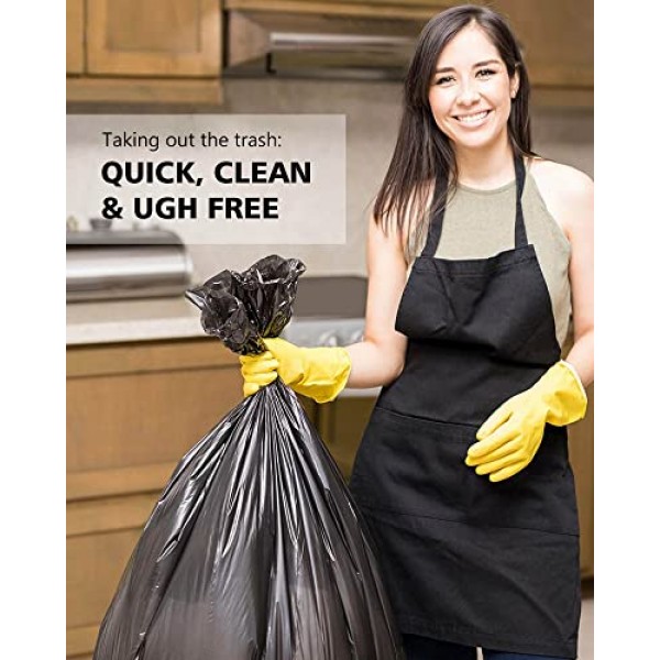 AYOTEE 23갤런 쓰레기 봉투(지퍼 타이 포함), 20-25갤런 쓰레기 봉투(50개 개수 대량) 대형 검은색 쓰레기 봉투 20갤런 쓰레기 봉투, 상업용, 가정용, 잔디용 초대형 쓰레기 