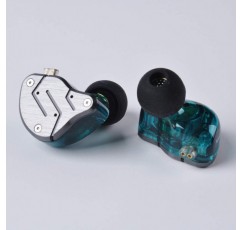 Yinyoo KZ ZSN 듀얼 드라이버 헤드폰 KZ 헤드폰 1BA + 1DD 이어폰 HiFi 스포츠 헤드셋(마이크 포함 분리형 2핀 케이블 포함) ZSN Cyan