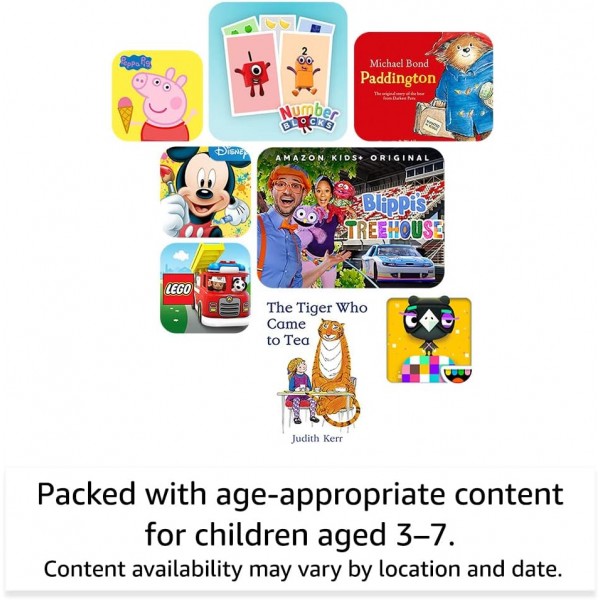 Amazon Fire HD 8 키즈 태블릿 | 8인치 HD 디스플레이, 3~7세, 2년 무상 보증, 어린이 보호 케이스, 32GB, 2022년 출시, Purple Purple Fire HD 8 Kids 포함