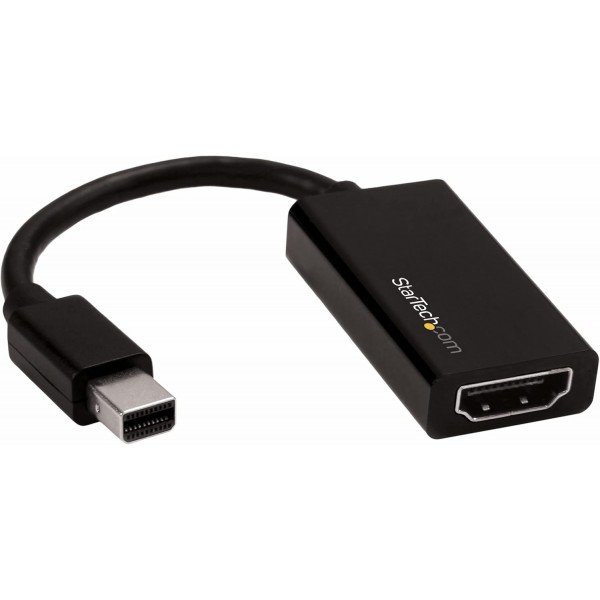 StarTech.com Mini DisplayPort - HDMI 어댑터 - 활성 mDP 1.4 - HDMI 2.0 비디오 컨버터 - 4K 60Hz - Mini DP 또는 Thunderbolt 1/2 Mac/PC - HDMI 모니터/TV/디스플레이 - mDP - HDMI 동글(MDP2HD4K60S) 검은