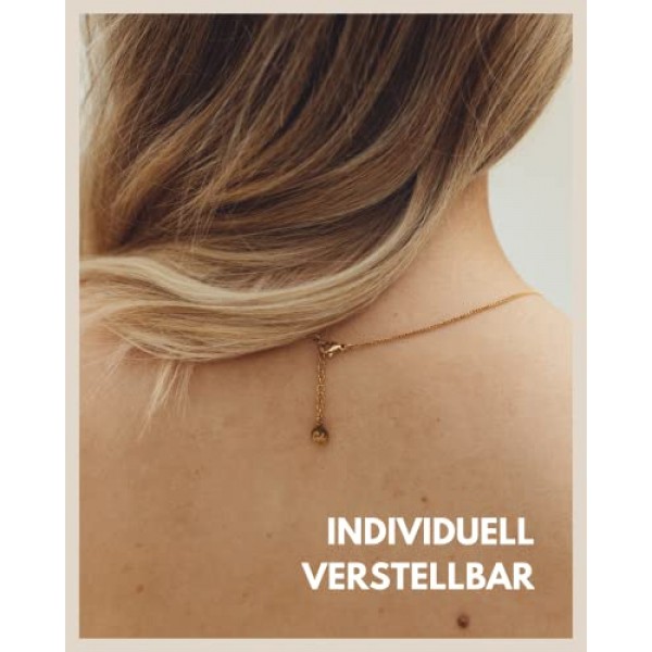 GD GOOD.designs EST. 2015 여성용 골드 레터 체인, 지르코니아 이니셜이 있는 18K 골드 도금 목걸이, 골든, 스테인레스 스틸 레터 체인