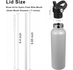 RRegeny Hydro Flask 표준 입용 밀짚 모자, 빨대가 있는 모자 Hydroflask 표준 입 21 24oz 스포츠 플렉스 캡 물병 액세서리 교체용 상단 뚜껑 Seagrass Green