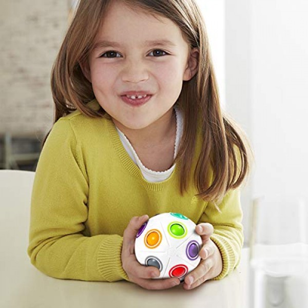 Vdealen 매직 레인보우 퍼즐 볼, 20 홀 스피드 큐브 볼 퍼즐 게임 재미있는 스트레스 릴리버 매직 볼 두뇌 티저 어린이를위한 Fidget Ball 청소년 및 성인