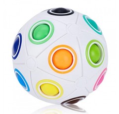 Vdealen 매직 레인보우 퍼즐 볼, 20 홀 스피드 큐브 볼 퍼즐 게임 재미있는 스트레스 릴리버 매직 볼 두뇌 티저 어린이를위한 Fidget Ball 청소년 및 성인