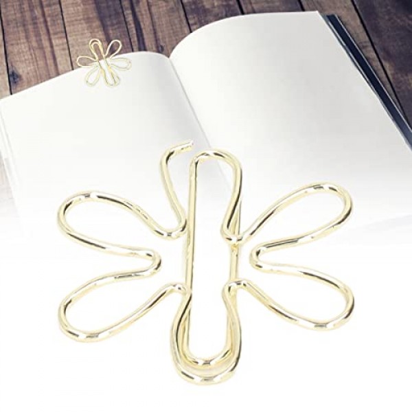Pssopp 100Pcs 귀여운 골드 미니 종이 클립, 꽃과 화살촉 모양 종이 클립 결혼 결혼 사무실 학교 홈(#1)에 대한 전기 도금 골드 종이 클립