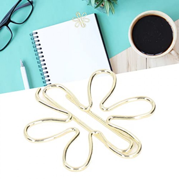 Pssopp 100Pcs 귀여운 골드 미니 종이 클립, 꽃과 화살촉 모양 종이 클립 결혼 결혼 사무실 학교 홈(#1)에 대한 전기 도금 골드 종이 클립