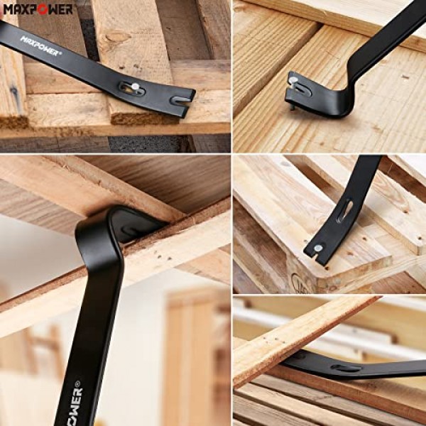 MAXPOWER 20온스 클로 해머 및 15인치 플랫 프라이 바 세트