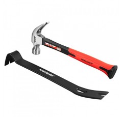 MAXPOWER 20온스 클로 해머 및 15인치 플랫 프라이 바 세트