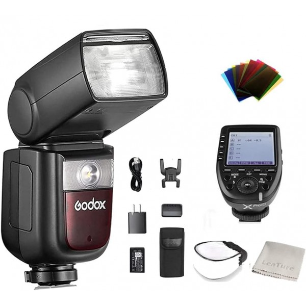 Godox V860III-C 플래시 및 Godox Xpro-C 트리거 세트는 Canon 카메라 2.4G 무선 HSS 1/8000 GN60 1.5s 재활용 480 최대 전원 플래시(Godox V860III-C + Xpro-C)와 호환됩니다.