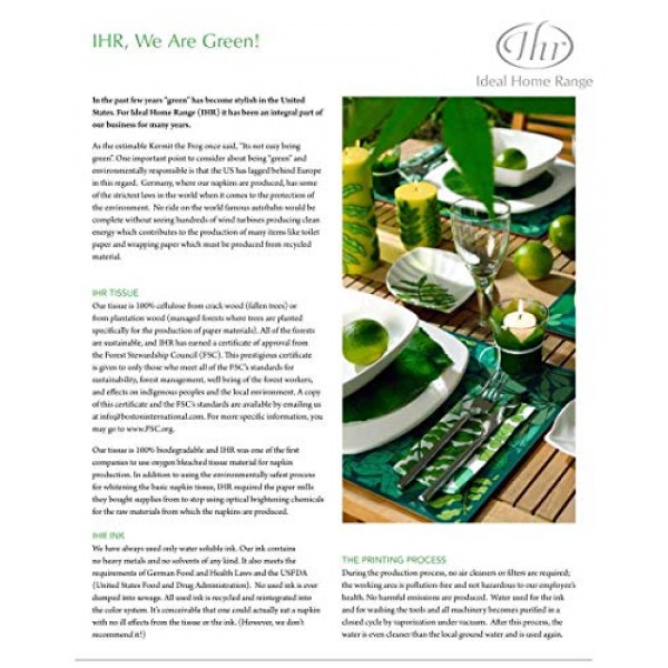 IHR 아이디얼 홈 레인지 파티 냅킨 Marimekko 일회용 3겹 종이 점심 냅킨 팩, 6.5