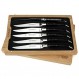 Laguiole en Aubrac 럭셔리 완전 단조 풀 탱 스테인레스 스틸 스테이크 나이프 6피스 세트, 버팔로 뿔 손잡이, 스테인레스 스틸 광택 볼스터