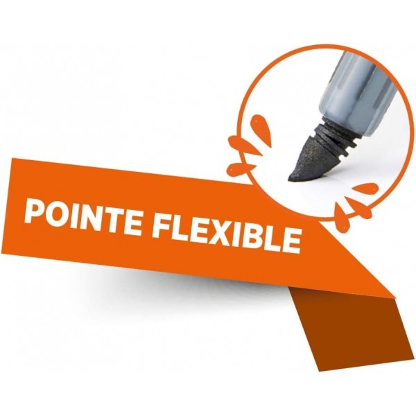 Pentel MWL5SBF-4N Maxiflo Flexfeel 화이트보드 마커(유연한 팁 포함), 자석 및 와이퍼가 포함된 4개 세트, 검정/빨강/파랑/초록 4개 모음. 블랙/레드/블루/그린 와이퍼 포함