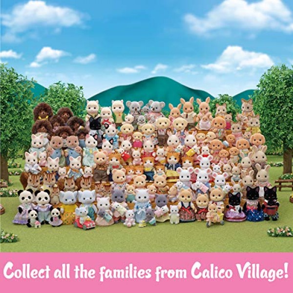 Calico Critters Pookie Panda 가족, 인형, 인형의 집 피규어, 피규어 4개가 포함된 수집용 장난감