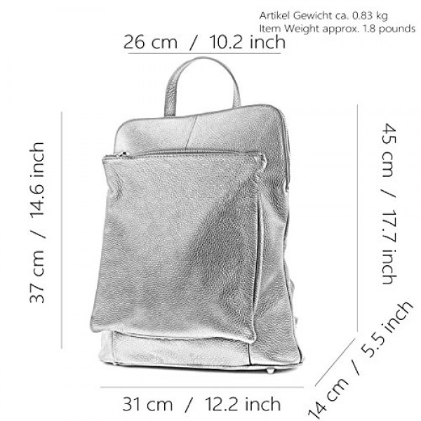 Modamoda de T141, 이탈리아 여성용 배낭, 3-in-1, 가죽