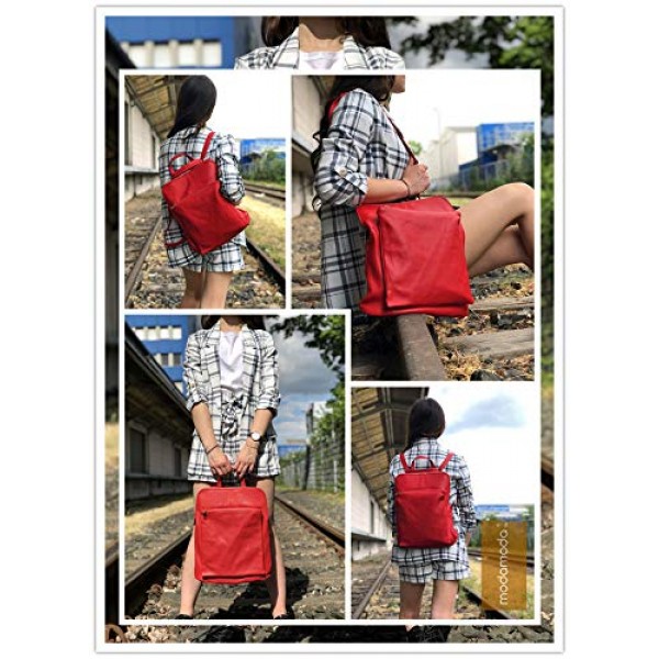 Modamoda de T141, 이탈리아 여성용 배낭, 3-in-1, 가죽