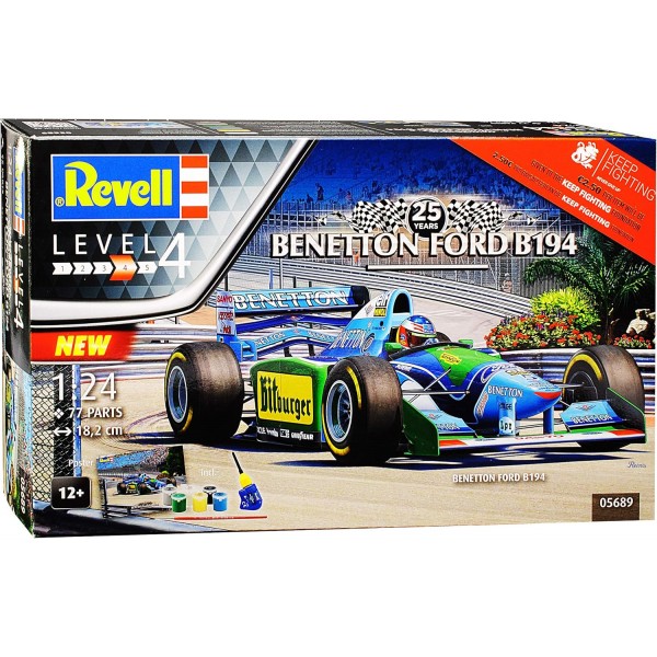 Ford Benetton B194 Michael Schumacher World Champion 1994 Formula 1 완전한 세트 05689 키트 1/24 원하는 번호판이 없는 Revell 모델 자동차