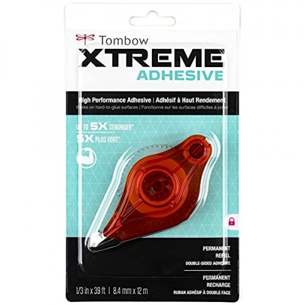 Tombow 62128 Xtreme 접착 리필, 1팩. 다양한 접착이 어려운 표면에 작동하는 고성능 테이프 러너 리필입니다.