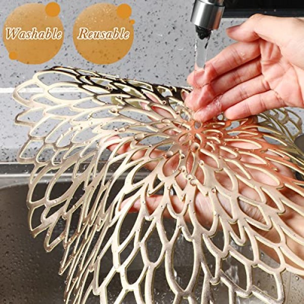 CHENGU 40 Pcs 라운드 프레스 비닐 플레이스 매트 금속 플레이스 매트 플레이스 매트 및 컵 받침을 포함한 40 Pcs 코스터 식탁 주방 장식용 미끄럼 방지 내열성 빨 테이블 