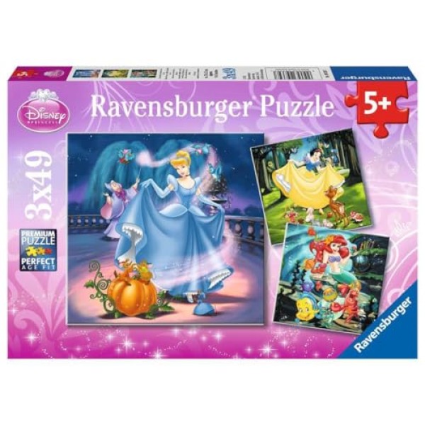 Ravensburger Disney: 공주 직소 퍼즐(3 x 49 조각)